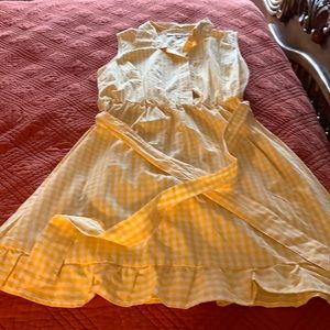 Yellow checkered summer dress size large